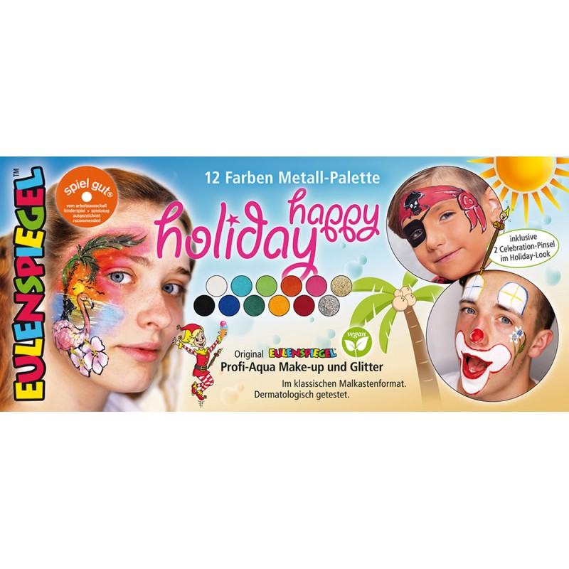 Face and body painting set in a metal box 12pcs