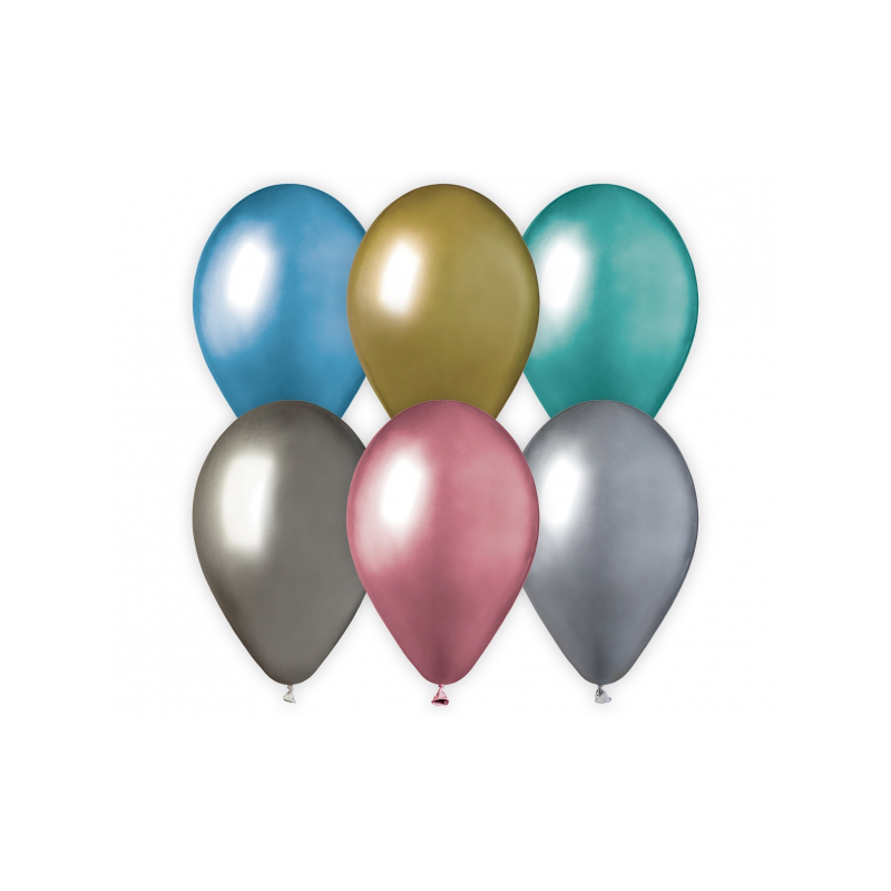 Värvilised õhupallid, kroom - 33cm (50)