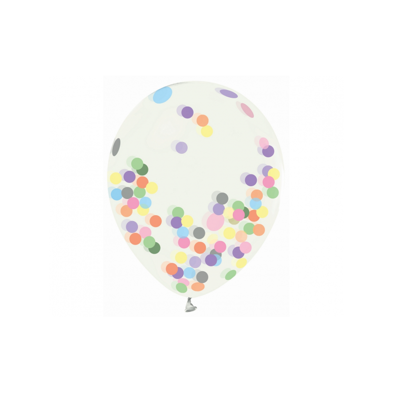 Õhupallid värvilised confettiga 12"/30cm(4)