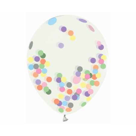 Õhupallid värvilised confettiga 12"/30cm(4)