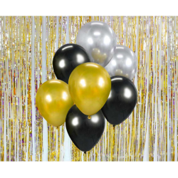 Balloon bundle gold/silver/black - 12"/30cm (7pcs)