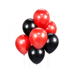 Balloon bundle red/black - 12"/30cm (7pcs)