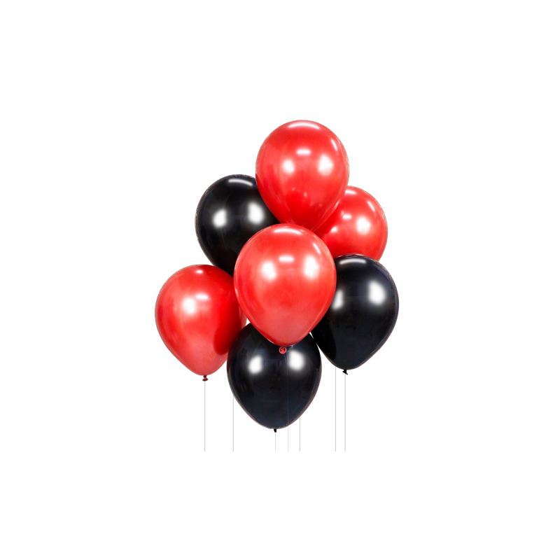 Balloon bundle red/black - 12"/30cm (7pcs)