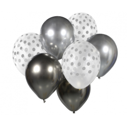 Balloon Bouquet Silver – 12"/30cm (7pcs)