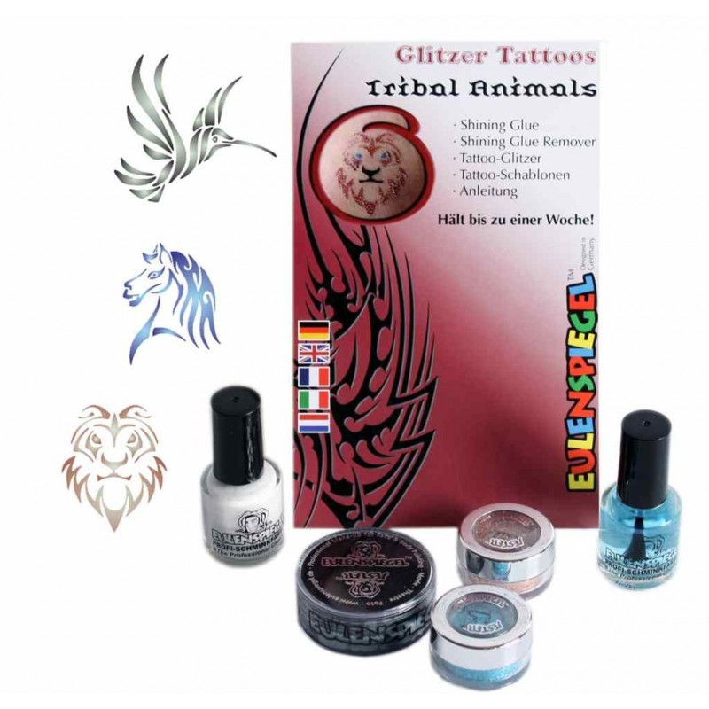 Glitter tattoo komplekt "Loomad" Glitter tattoo komplekt "Loomad"