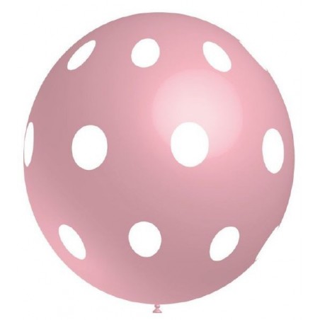 Õhupall XL , roosa valgete täppidega, 91 cm (1)