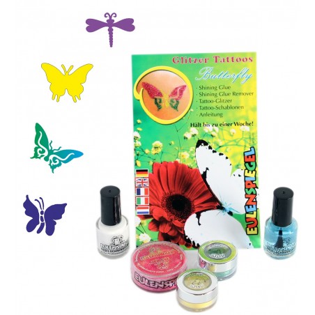 Glitter tattoo komplekt "Liblikad" Glitter tattoo komplekt "Liblikad"