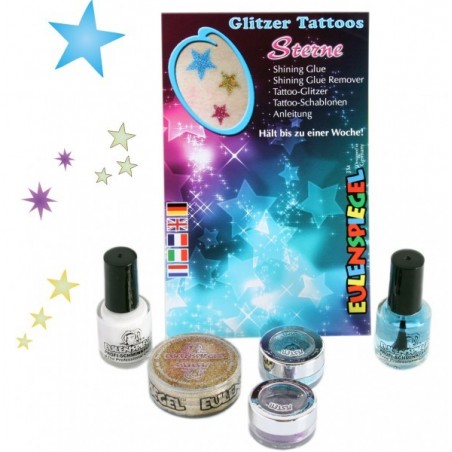 Glitter tattoo komplekt "Tähed" Glitter tattoo komplekt "Tähed"
